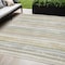 Homeroots 5' X 8' Ivory Beige And Green Striped Washable Indoor Outdoor Area Rug 598903 - alternate 1