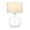 Homeroots 24" Clear Glass Table Lamp With White Drum Shade 524371 - alternate 6