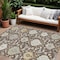 Homeroots 9' X 12' Brown Gray And Ivory Damask Washable Indoor Outdoor Area Rug 599404 - alternate 1
