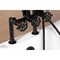 Kingston Brass 7" Center Deck-Mount Clawfoot Tub Faucet with Hand Shower, Matte Black AE8400RX - alternate 3