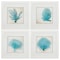 Homeroots Set of Four 21" Blue Coral White Frame Wall Decor, 4PK 365887 - alternate 1