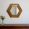 Homeroots 19" Natural Hexagon Solid Wood Framed Accent Mirror 485119 - alternate 3