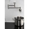 Kingston Brass Wall Mount Pot Filler Faucet with Knurled Handle, Brushed Nickel KS8108RKZ - alternate 3