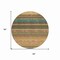 Homeroots 8' Wheat Brown And Teal Blue Round Striped Washable Indoor Outdoor Area Rug 614853 - alternate 3