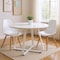 Homeroots 43" White Wood and Metal Sled Base Round Top Dining Table 555143 - alternate 3