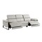 Homeroots 103" Light Gray Top Grain Leather Reclining Metal USB Sofa 720325 - alternate 5