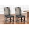 Homeroots Set of Two Black Gray And Dark Brown Solid Wood Upholstered Chenille And Leather Dining Side Chairs 552134 - alternate 1