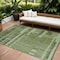 Homeroots 9' X 12' Green And Gray Striped Washable Indoor Outdoor Area Rug 602777 - alternate 1