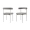 Homeroots Set of Two Gray And Silver Upholstered Polyester Open Back Dining Side Chairs 569410 - alternate 4