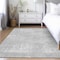 Homeroots 5' X 8' Silver And Gray Abstract Washable Indoor Outdoor Area Rug 588793 - alternate 4