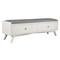 Homeroots 59in White Linen and Wood Upholstered Storage Bench with Drawers 523985 - alternate 5