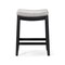Homeroots 26" White and Black Fabric and Solid Wood Backless Counter Height Bar Chair 632494 - alternate 3