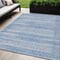 Homeroots 5' X 8' Sky Blue And Ivory Striped Washable Indoor Outdoor Area Rug 631516 - alternate 1
