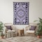 Homeroots 80" X 56" Purple Black And White Mandala Cotton Hanging Tapestry 397193 - alternate 2