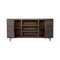 Homeroots 72in Dark Brown Solid Wood Cabinet Enclosed Storage Distressed TV Stand 489503 - alternate 1