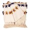 Homeroots 50" X 60" Ivory Blue and Yellow Woven Cotton Striped Throw Blanket with Tassels and Fringe 548948 - alternate 1