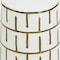 Homeroots 9" Ivory And Gold Geometric Round Ceramic Table Vase 574210 - alternate 5