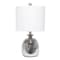 Homeroots 20" Gray Glass Novelty Table Lamp With White Drum Shade 643349 - alternate 3