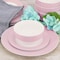 Martha Stewart 12 Piece Banded Fine Ceramic Dinnerware Set in Blush Pink 138982.12 - alternate 5