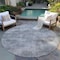 Homeroots 8' Gray Round Washable Indoor Outdoor Area Rug 598826 - alternate 3