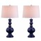 Jonathan Y Genie 28.5" Glass LED Table Lamp, Navy, 2PK JYL1061E-SET2 - alternate 1