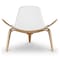 Homeroots 36" White and Brown Faux Leather Lounge Chair 520602 - alternate 1