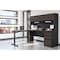 Bestar Connexion Height Adjustable L-Desk with Hutch, Antigua/Black 93886-000052 - alternate 4
