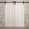 Sartodoors Modern Double Barn Door 36 x 84 inches, Ego 5006 Painted White Oak, 13FT Rail Track Set, Solid Pa EGO5006DB-PWO-3684 - alternate 4