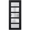 Vdomdoors Front Exterior Prehung FiberGlass Door Frosted Glass / Manux 8002 Matte Black / Office Commercial a MANUX8002EXD-BLK-W36 x H80-RH - alternate 1