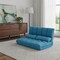 Homeroots 47" Blue Fabric Reclining Sofa With Toss Pillows 601952 - alternate 3