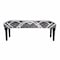 Homeroots 47in Gray And White Geometric Cotton Upholstered Distressed Bench 483465 - alternate 1