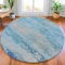 Homeroots 8' Sky Blue And Gray Round Abstract Washable Indoor Outdoor Area Rug 630851 - alternate 6