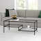 Homeroots 45" Black Glass And Steel Coffee Table With Two Shelves 523331 - alternate 6
