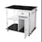 Homeroots Black and White and Black 39in Rolling Kitchen Island With Storage 402558 - alternate 3