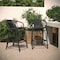 Flash Furniture Lila  Commercial Grade Indoor-Outdoor PE Rattan Restaurant Barstool with Black Aluminum Frame and Footrest in Black, PK2 2-SDA-AD632032R-BK-GG - alternate 9