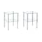 Homeroots Set of Two Clear and Silver Glass and Metal Square End Tables With Shelf, 2PK 635675 - alternate 1