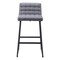 Homeroots Set of Two 30" Gray And Black Fabric And Steel Bar Height Bar Chairs 555744 - alternate 8