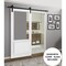 Sartodoors Sturdy Barn Door, Lucia 1533 White Silk with Clear Glass, 6.6FT Rail Hangers Heavy Hardware Set,  LUCIA1533BD-B-WS-3084 - alternate 4