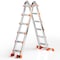 Wrightmaster 20 ft. Aluminum Multi-Position Ladder w/ Wheels and Stabilizer Bar, 330 lbs. Load Capacity, Orange ZOR-20FT-OR - alternate 1