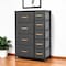 Homeroots 27" Gray and Black Steel and Fabric Nine Drawer Combo Dresser 484702 - alternate 3