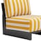 Homeroots 27" White And Yellow And Black Fabric Striped Side Chair 572305 - alternate 6
