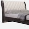Homeroots Solid Wood King Tufted Beige Upholstered Faux Leather Bed With Nailhead Trim 343920 - alternate 3