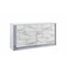 Homeroots 61" White Faux Marble And Wood Lighted Six Drawer Double Dresser 564684 - alternate 9