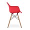 Homeroots Red And Natural Heavy Duty Plastic And Solid Wood Dining Arm Chair 520282 - alternate 3
