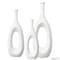 Uniquewise Set of 3 Frosted White Fiberglass Tall Floor Vase - Decorative Vase for Modern Home Decor QI004677.3 - alternate 1