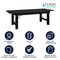 Flash Furniture HERCULES 8' x 40 in.  Black Wash Commercial Farmhouse Folding Table, Antique Rustic Solid Pine XA-F-96X40-BW-GG - alternate 5