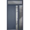 Vdomdoors Steel Door Deux 0729 Gray Graphite Sidelight and Transom Window Stainless Inserts Single Modern Pai DEUX0729EXD-GRE-W36+12 x H80+16-Left-hand Inswing - alternate 3