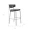 Homeroots Set of Two 26" Black Faux Leather and Steel Low Back Counter Height Bar Chairs, 2PK 555734 - alternate 4