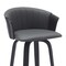 Armen Living Diana 26in Swivel Black Wood Counter Stool in Gray Faux Leather LCDIBABLKGRY26 - alternate 2