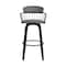 Homeroots 26" Gray And Black Faux Leather Swivel Low Back Counter Height Bar Chair 534440 - alternate 6